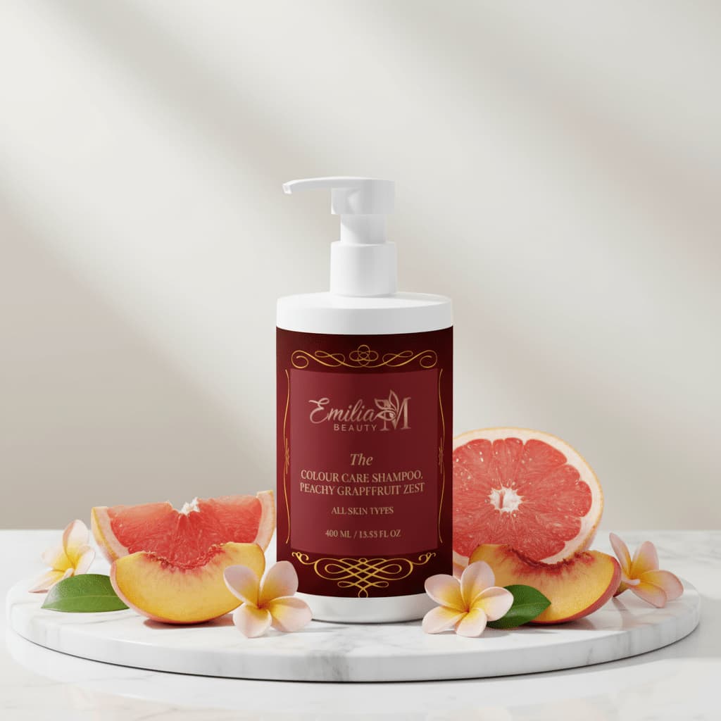Emilia M Beauty Colour Care Shampoo Peachy Grapefruit Zest colour-protecting formula no harsh sulphates 400ml