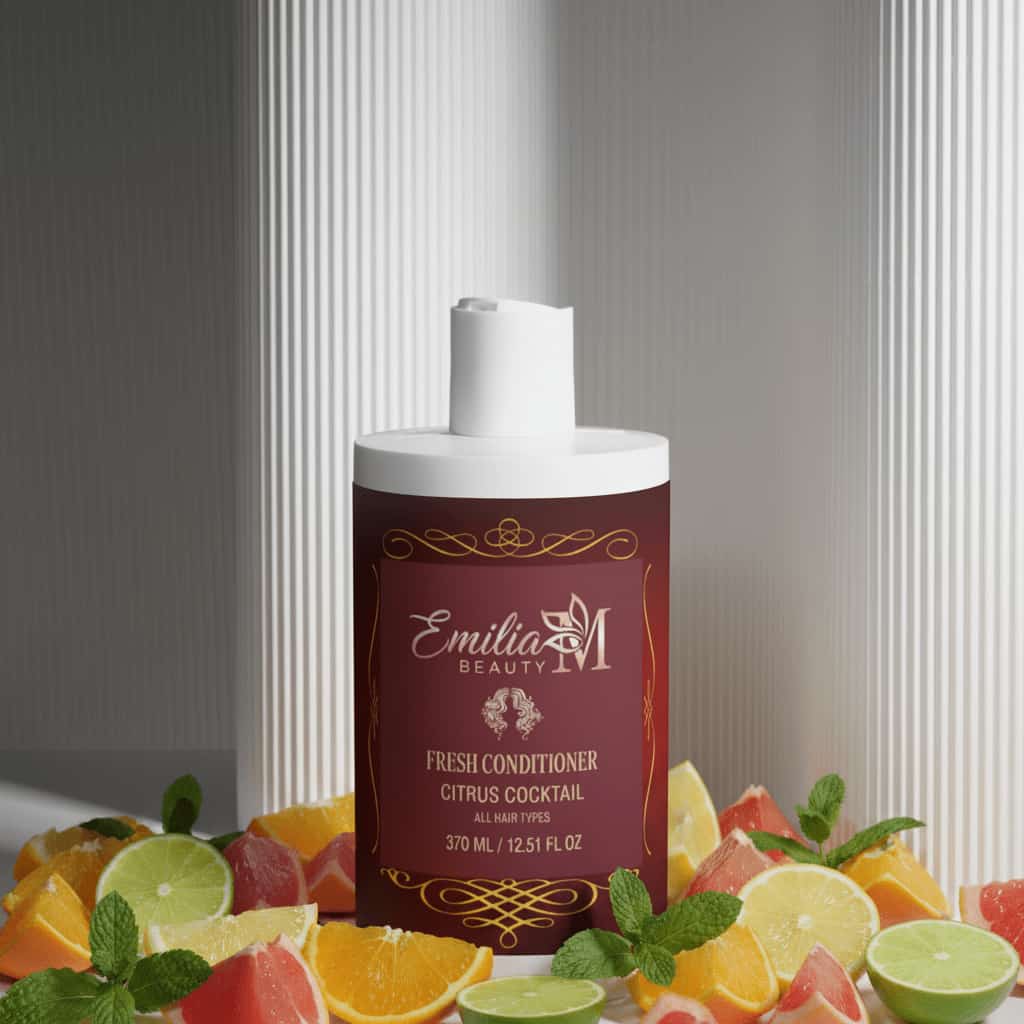 Emilia M Beauty Fresh Conditioner Citrus Cocktail 370ml with fresh lemons, limes, oranges and grapefruit, all hair types