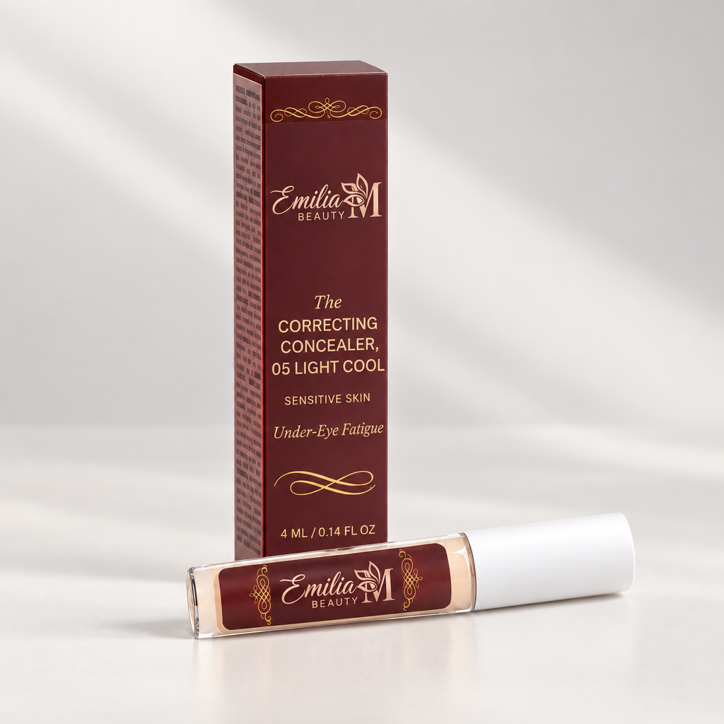 Emilia M Beauty Correcting Concealer 05 Light Cool on a light grey background