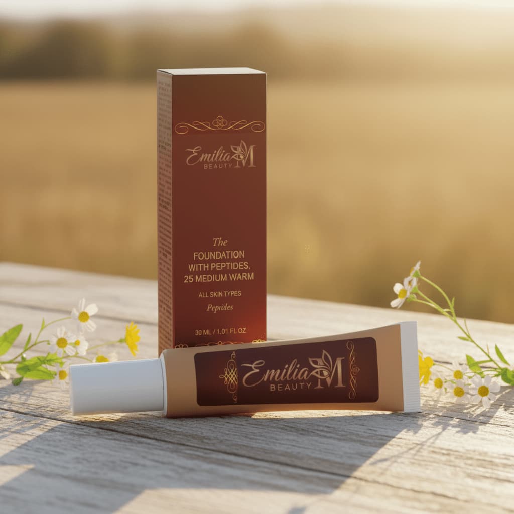 Emilia M Beauty Foundation with Peptides 25 Medium Warm peptide-enriched formula nourishes while you wear it 30ml