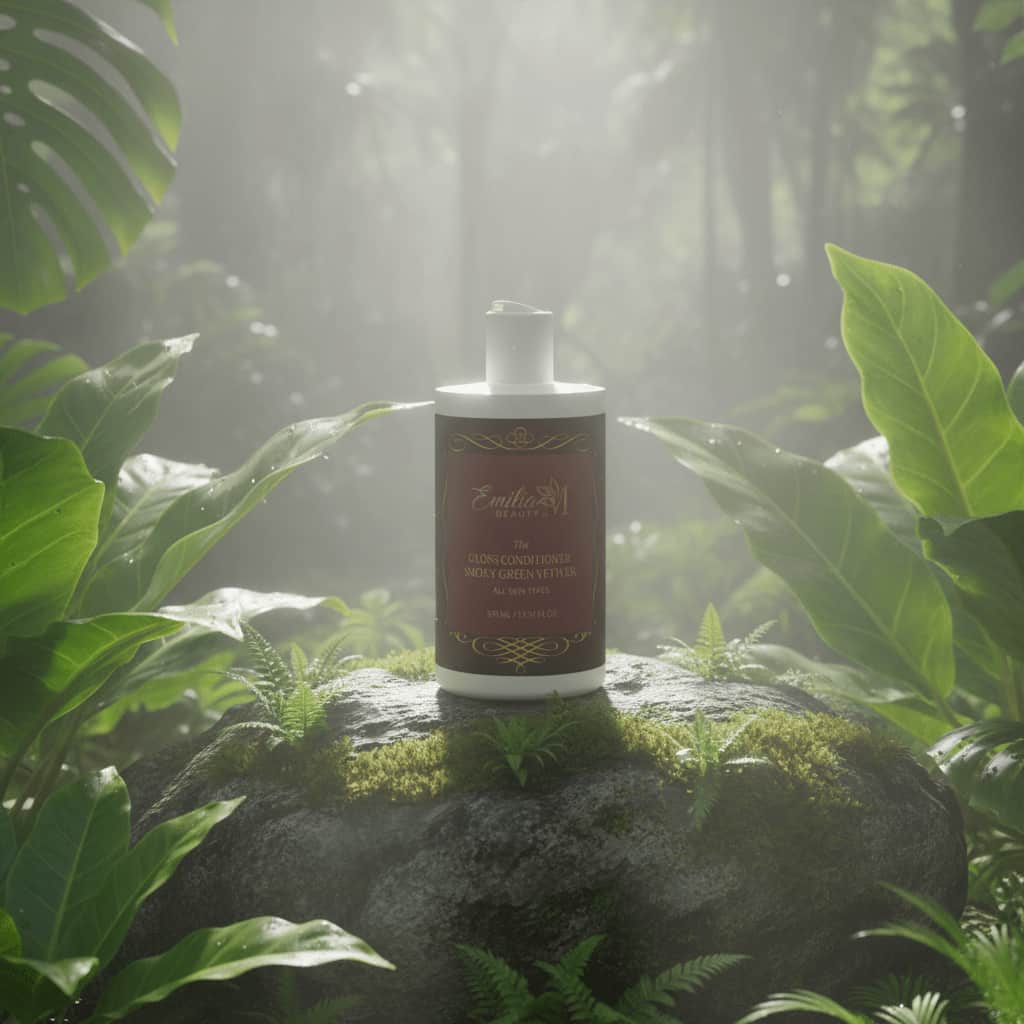 Emilia M Beauty Gloss Conditioner Smoky Green Vetiver earthy fragrance hair conditioner 370ml