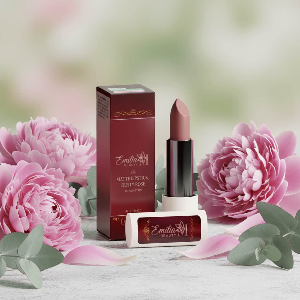Emilia M Beauty Matte Lipstick Dusty Rose clean vegan formula kind to your lips and the planet 4g