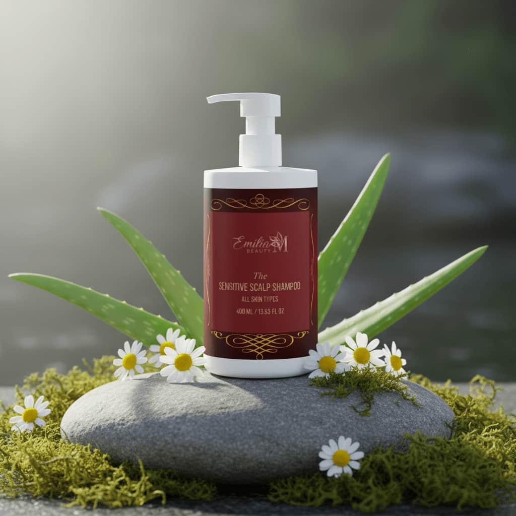 Emilia M Beauty Sensitive Scalp Shampoo gentle hair care leaves hair beautifully soft 400ml